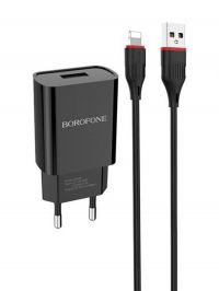 Зарядное устройство Borofone BA20A Lightning 1USB 2.1A Black