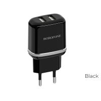 Зарядное устройство Borofone BA25A 2USB 2.4A Black