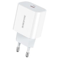 Зарядное устройство Borofone BA38A PD20W QC18W 3A Type-C To Lightning White Зарядное устройство Borofone BA38A PD20W QC18W 3A Type-C To Lightning White