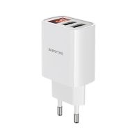 Зарядное устройство Borofone BA58A Digital Display Type-C 2USB 2.4A White