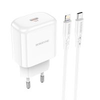 Зарядное устройство Borofone BN3 Premium PD 20W Type-C to Lightning QC3.0 White