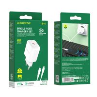 Зарядное устройство Borofone BN3 Premium PD 20W Type-C to Lightning QC3.0 White