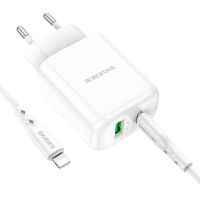 Зарядное устройство Borofone BN4 PD 20W QC3.0 Type-C to Lightning White Зарядное устройство Borofone BN4 PD 20W QC3.0 Type-C to Lightning White