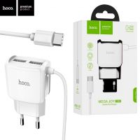 Зарядное устройство Hoco C59A Mega joy (2USB/ 2.4A) + Cable Type-C White