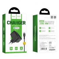 Зарядное устройство Hoco C70A Cutting-Edge QC3.0 3A 18W Black + Cable Micro