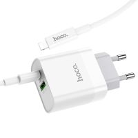 Зарядное устройство Hoco C80A PD 20W + QC3.0 Type-C to Lightning White Зарядное устройство Hoco C80A PD 20W + QC3.0 Type-C to Lightning White