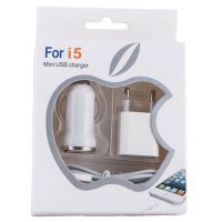 Зарядное устройство PowerPlant USB - Lightning 12V+220V+kab, 1A