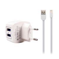 Зарядное устройство Remax RP-U215i 2.4A 2USB + Cable Lightning white