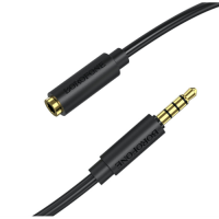 AUX кабель Borofone BL12 удлинитель Jack 3.5 to Jack 3.5 (F) 2m черный