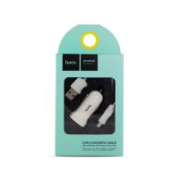 Автомобильное ЗУ Hoco Z2 White + USB - MicroUSB (1.5A)