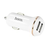 Автомобильное ЗУ Hoco Z1 2USB White + USB Cable iPhone 6 (2.1A)