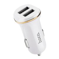 Автомобильное ЗУ Hoco Z1 2USB White + USB Cable iPhone 6 (2.1A)