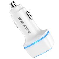 Автомобильное ЗУ Borofone BZ14 Type-C 2USB 2.4A White