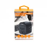 Зарядное устройство MOXOM HC24 с переключением EU/USA/UK + 2USB/2.4A Black