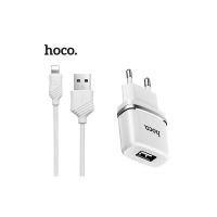 Зарядное устройство Hoco C11 White 1USB  + USB Cable iPhone Lightning (1A)