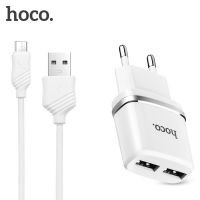 Зарядное устройство Hoco C12 2USB White + USB Cable iPhone Lightning (2.4A)