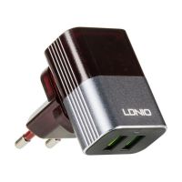 Зарядное устройство LDNIO (2.4A) 2USB Black/Grey + Cable Type-C (DL-A2206) Зарядное устройство LDNIO (2.4A) 2USB Black/Grey + Cable Type-C (DL-A2206)